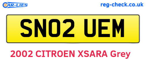 SN02UEM are the vehicle registration plates.