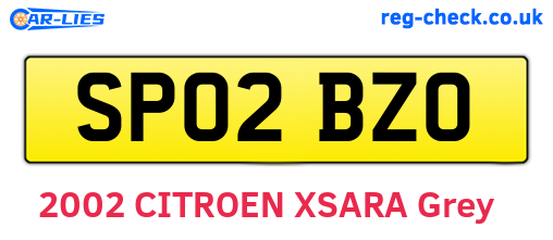 SP02BZO are the vehicle registration plates.