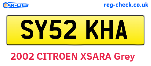 SY52KHA are the vehicle registration plates.