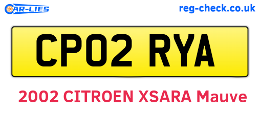 CP02RYA are the vehicle registration plates.