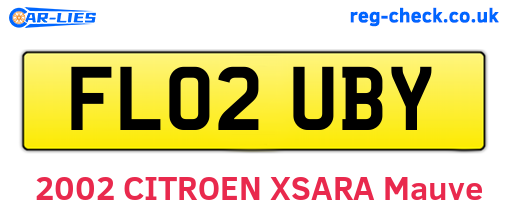 FL02UBY are the vehicle registration plates.