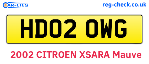 HD02OWG are the vehicle registration plates.