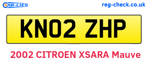 KN02ZHP are the vehicle registration plates.