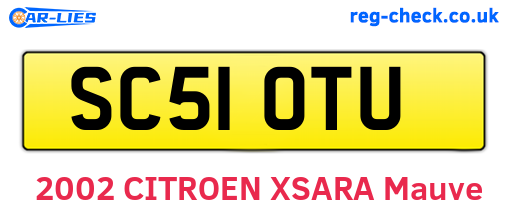 SC51OTU are the vehicle registration plates.