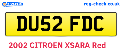 DU52FDC are the vehicle registration plates.