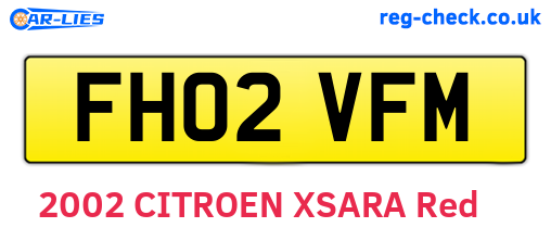 FH02VFM are the vehicle registration plates.