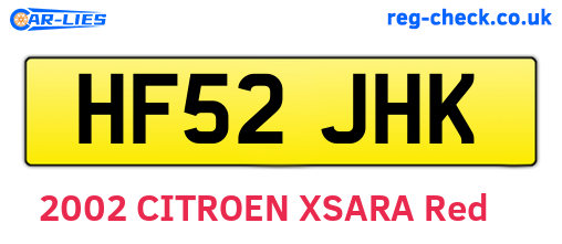 HF52JHK are the vehicle registration plates.
