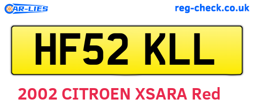 HF52KLL are the vehicle registration plates.