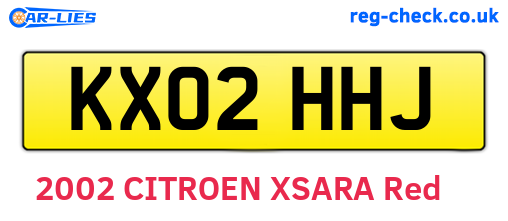 KX02HHJ are the vehicle registration plates.