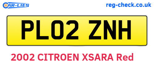 PL02ZNH are the vehicle registration plates.