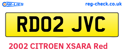 RD02JVC are the vehicle registration plates.