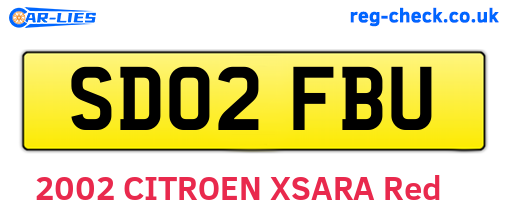 SD02FBU are the vehicle registration plates.