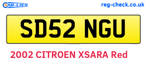 SD52NGU are the vehicle registration plates.