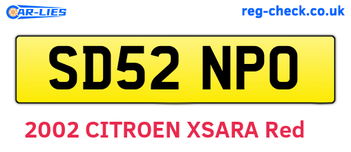 SD52NPO are the vehicle registration plates.