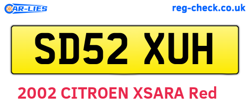 SD52XUH are the vehicle registration plates.