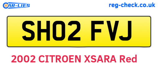 SH02FVJ are the vehicle registration plates.