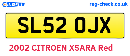 SL52OJX are the vehicle registration plates.