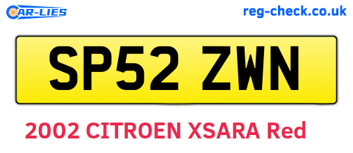 SP52ZWN are the vehicle registration plates.