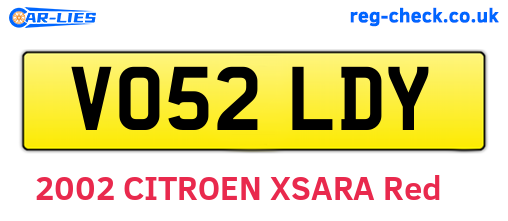 VO52LDY are the vehicle registration plates.