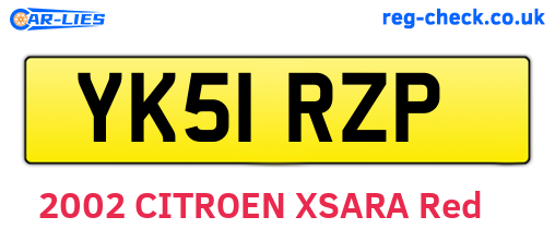 YK51RZP are the vehicle registration plates.