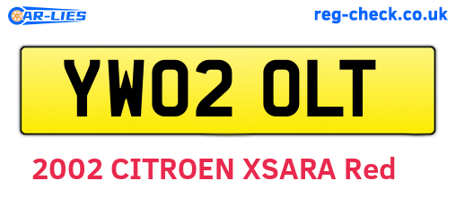 YW02OLT are the vehicle registration plates.