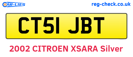 CT51JBT are the vehicle registration plates.