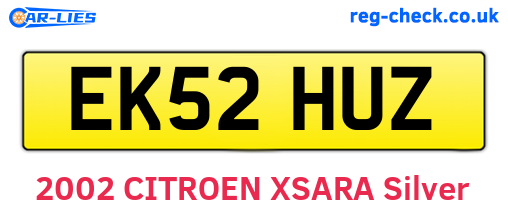 EK52HUZ are the vehicle registration plates.