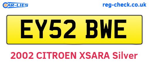 EY52BWE are the vehicle registration plates.