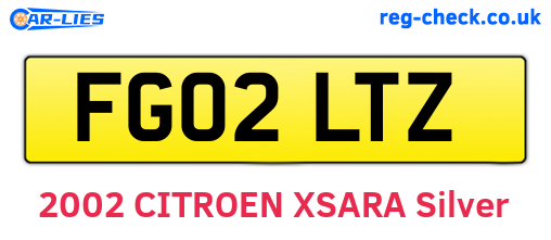 FG02LTZ are the vehicle registration plates.