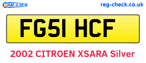 FG51HCF are the vehicle registration plates.