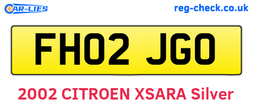 FH02JGO are the vehicle registration plates.