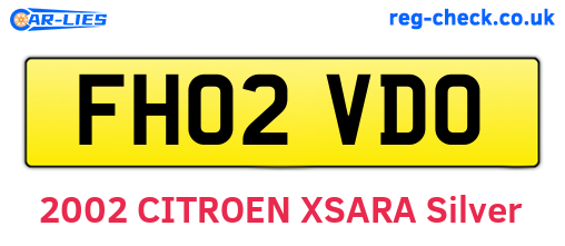 FH02VDO are the vehicle registration plates.