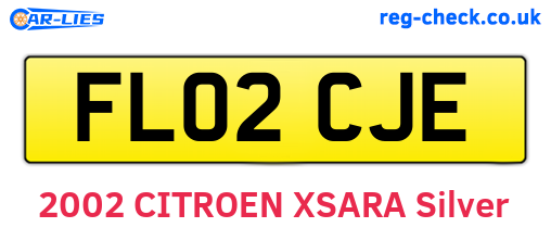 FL02CJE are the vehicle registration plates.