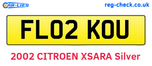 FL02KOU are the vehicle registration plates.