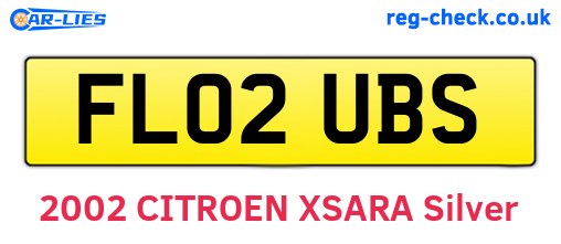 FL02UBS are the vehicle registration plates.