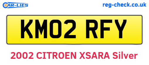 KM02RFY are the vehicle registration plates.