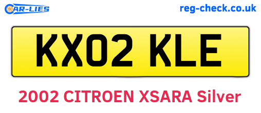 KX02KLE are the vehicle registration plates.