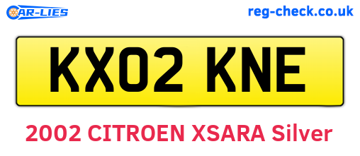 KX02KNE are the vehicle registration plates.