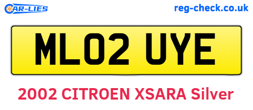 ML02UYE are the vehicle registration plates.