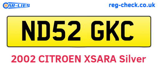 ND52GKC are the vehicle registration plates.