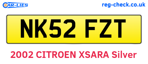 NK52FZT are the vehicle registration plates.