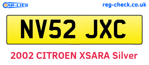 NV52JXC are the vehicle registration plates.