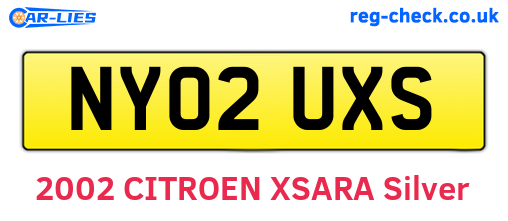 NY02UXS are the vehicle registration plates.