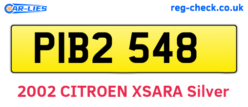 PIB2548 are the vehicle registration plates.