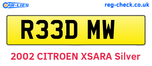 R33DMW are the vehicle registration plates.