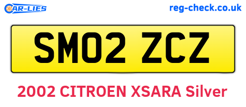 SM02ZCZ are the vehicle registration plates.