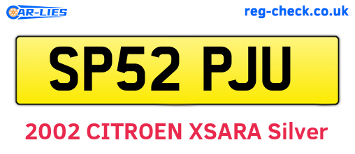SP52PJU are the vehicle registration plates.