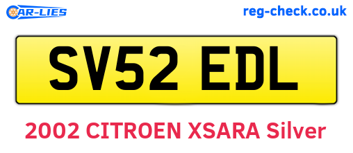SV52EDL are the vehicle registration plates.