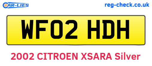 WF02HDH are the vehicle registration plates.