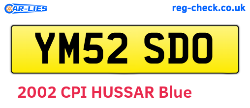 YM52SDO are the vehicle registration plates.